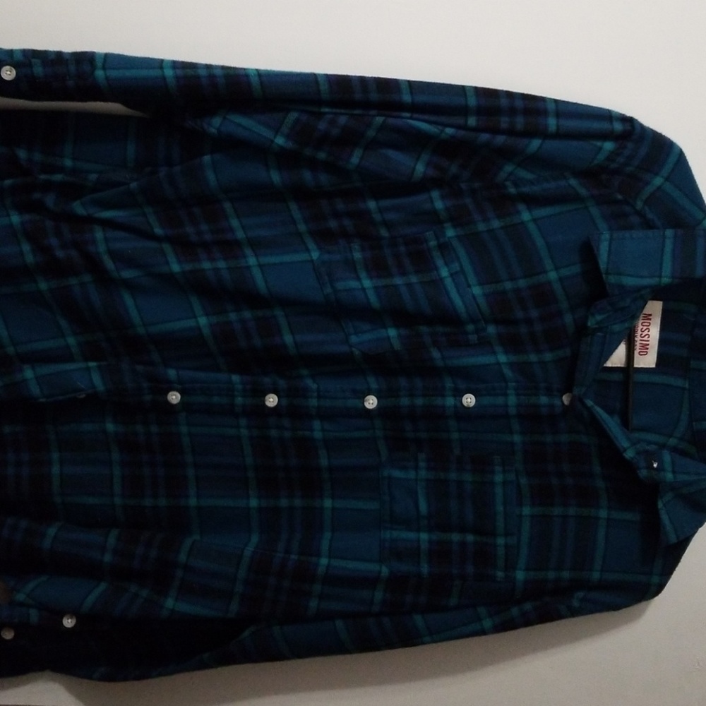 Blue and Green Long Sleeve Flannel
